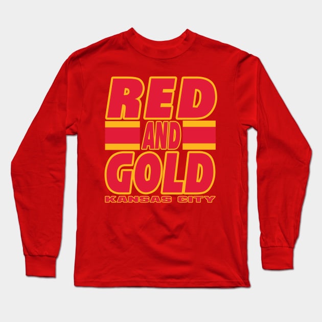 KC LYFE Red and Gold Kansas City True Football Colors! Long Sleeve T-Shirt by OffesniveLine